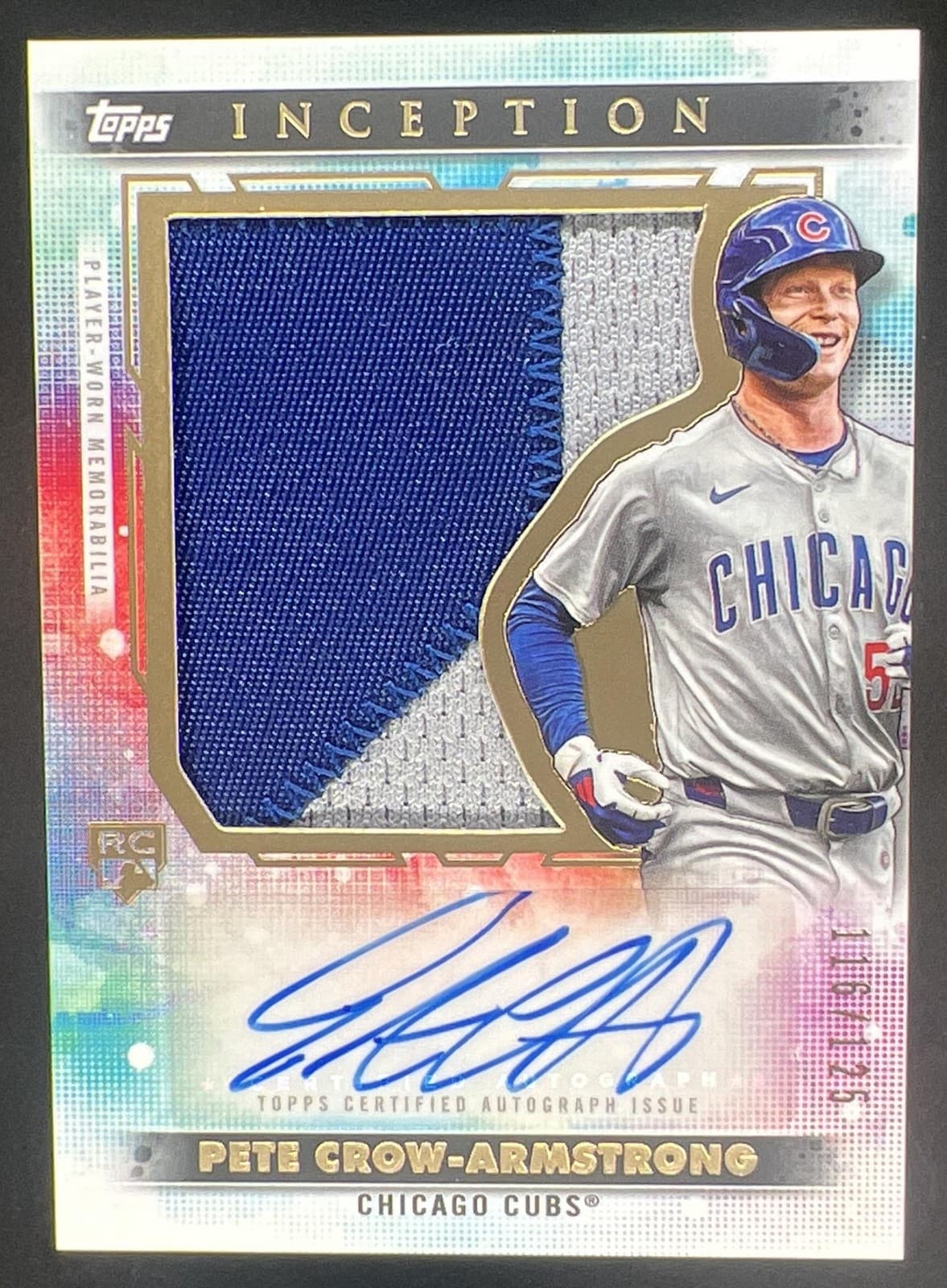2024 Topps Inception Pete Crow-Armstrong Auto Jumbo Patch Cards RC #/125 Cubs