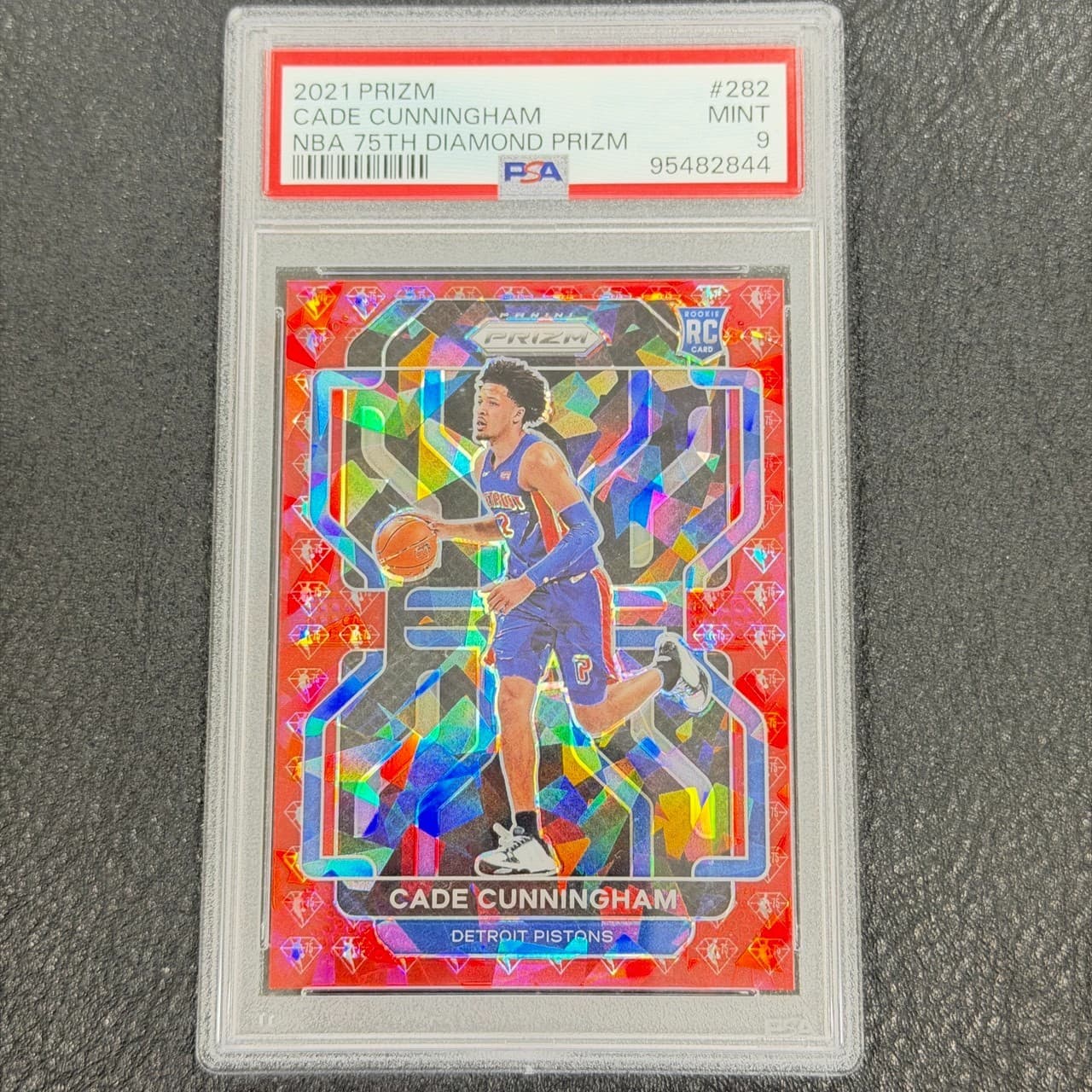 Cade Cunningham 2021-22 Panini Prizm 75th Diamond Prizms Rookie RC 27/75 PSA