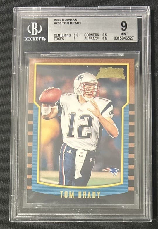 2000 Bowman #236 Tom Brady RC Rookie BGS 9