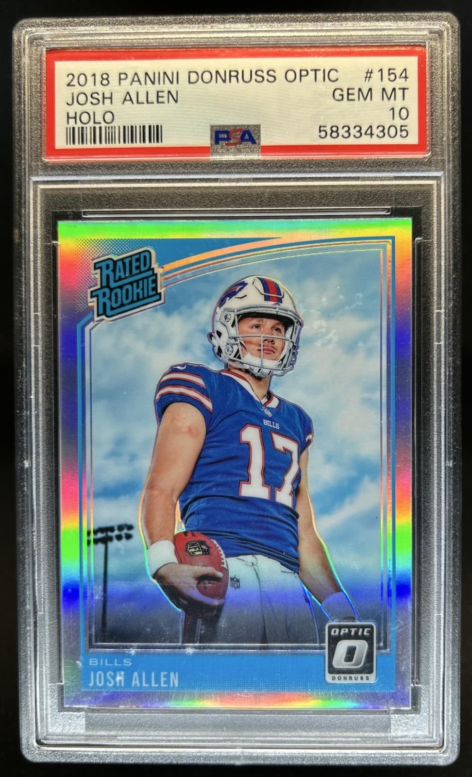 2018 Panini Donruss Optic Josh Allen Holo Prizm Rookie RC #154 Bills PSA 10