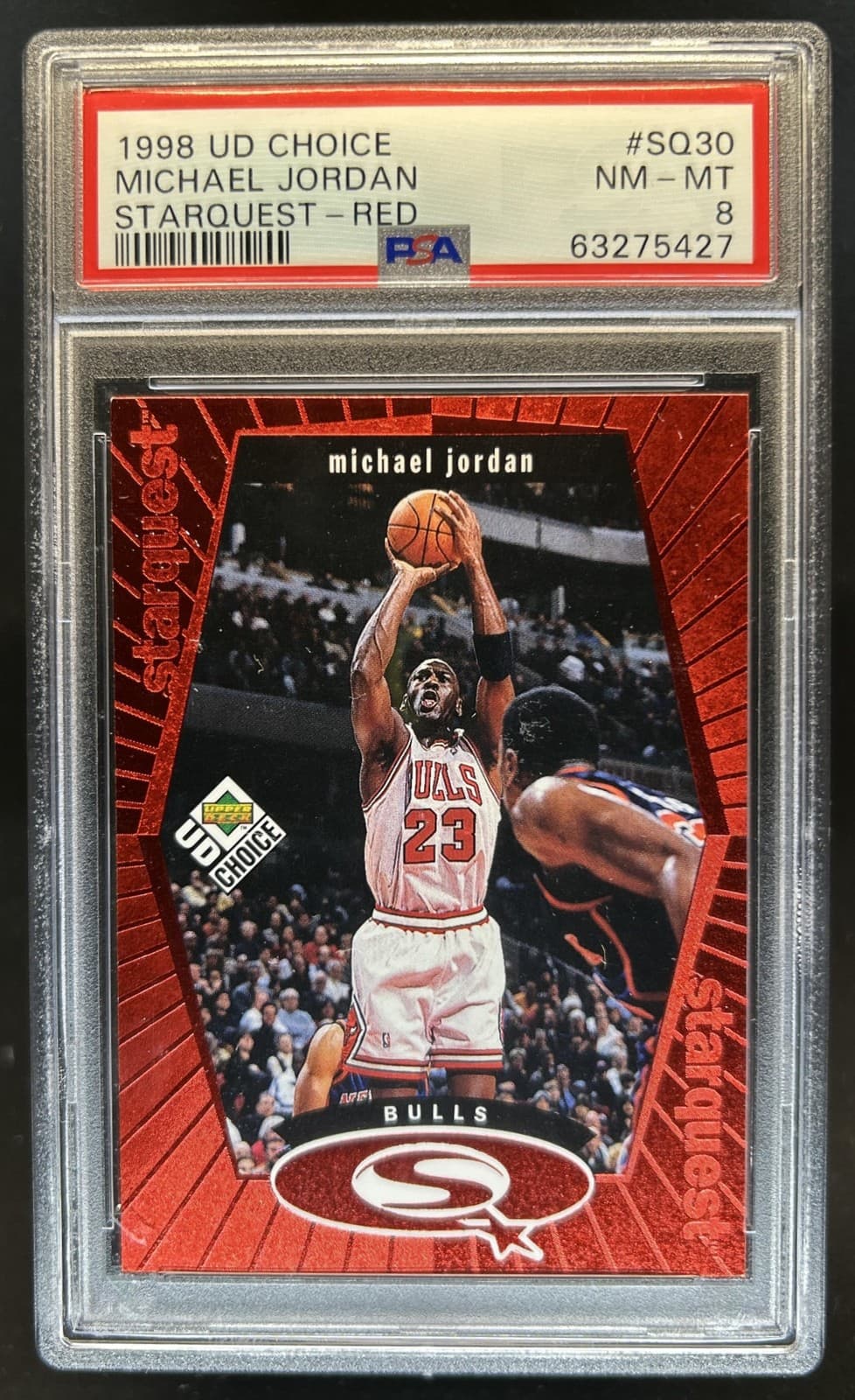 1998-99 Upper Deck Choice Michael Jordan StarQuest Red #SQ30 Bulls PSA 8