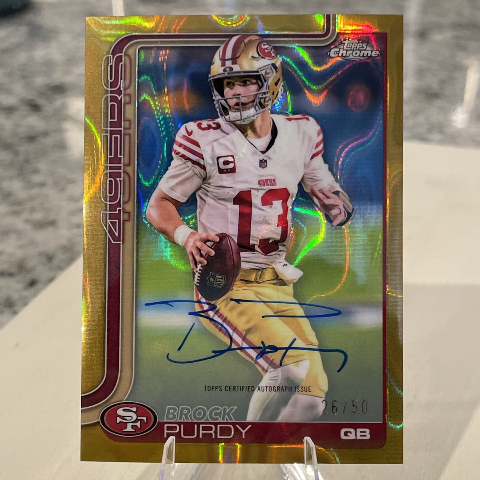 2025 Topps Chrome BROCK PURDY Auto Autograph  Gold Lava Refractor #/50