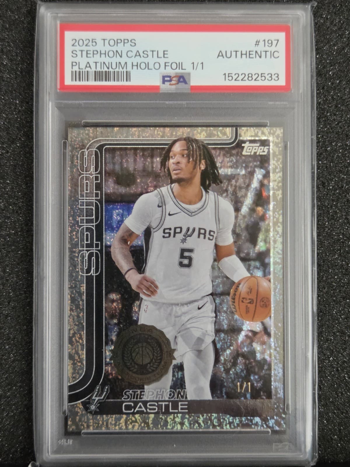 2025-26 Stephon Castle Topps Basketball Platinum Holo Foil 1/1 Superfractor 