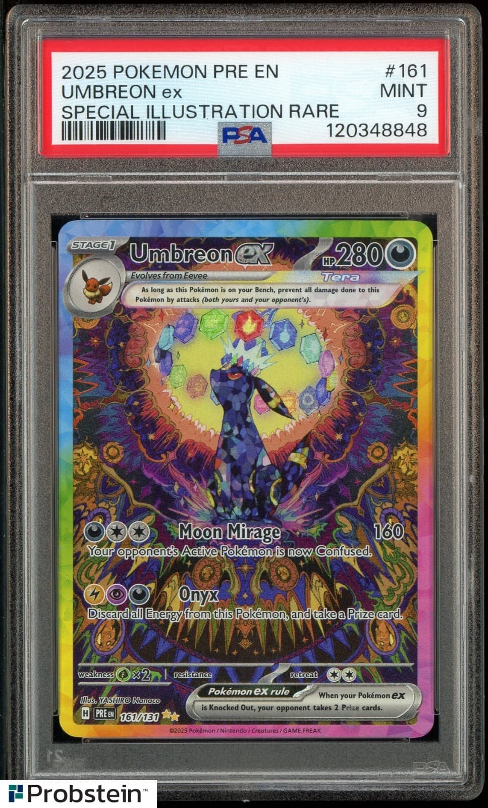 2025 Pokemon PRE EN Prismatic Evolutions SIR #161/131 Umbreon ex PSA 9 MINT
