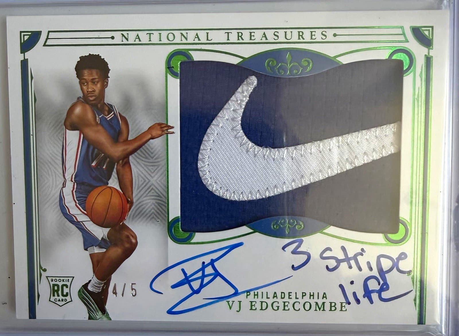 Panini 2025-26 National Treasures VJ Edgecombe RC RPA #1 Auto /5