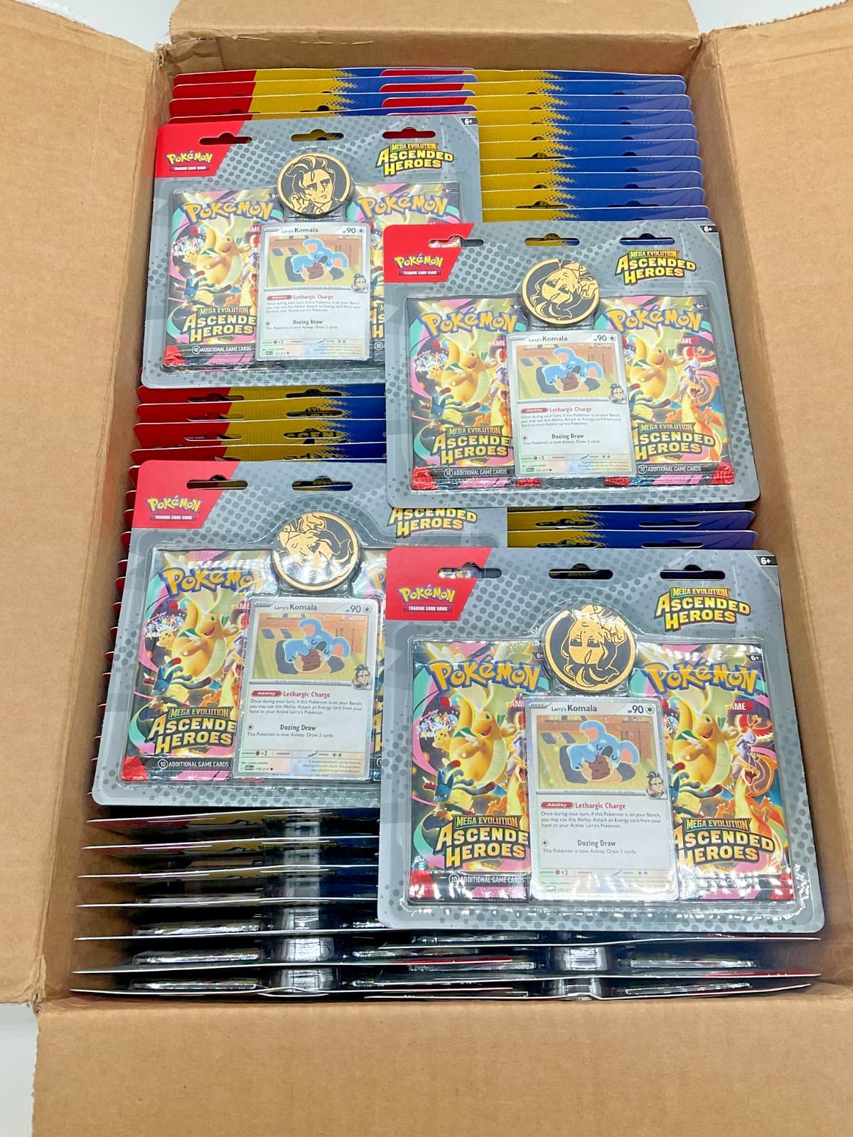 Lot of (90) Pokemon TCG Ascended Heroes 2-Pack Blister Larry's Komala SEALED