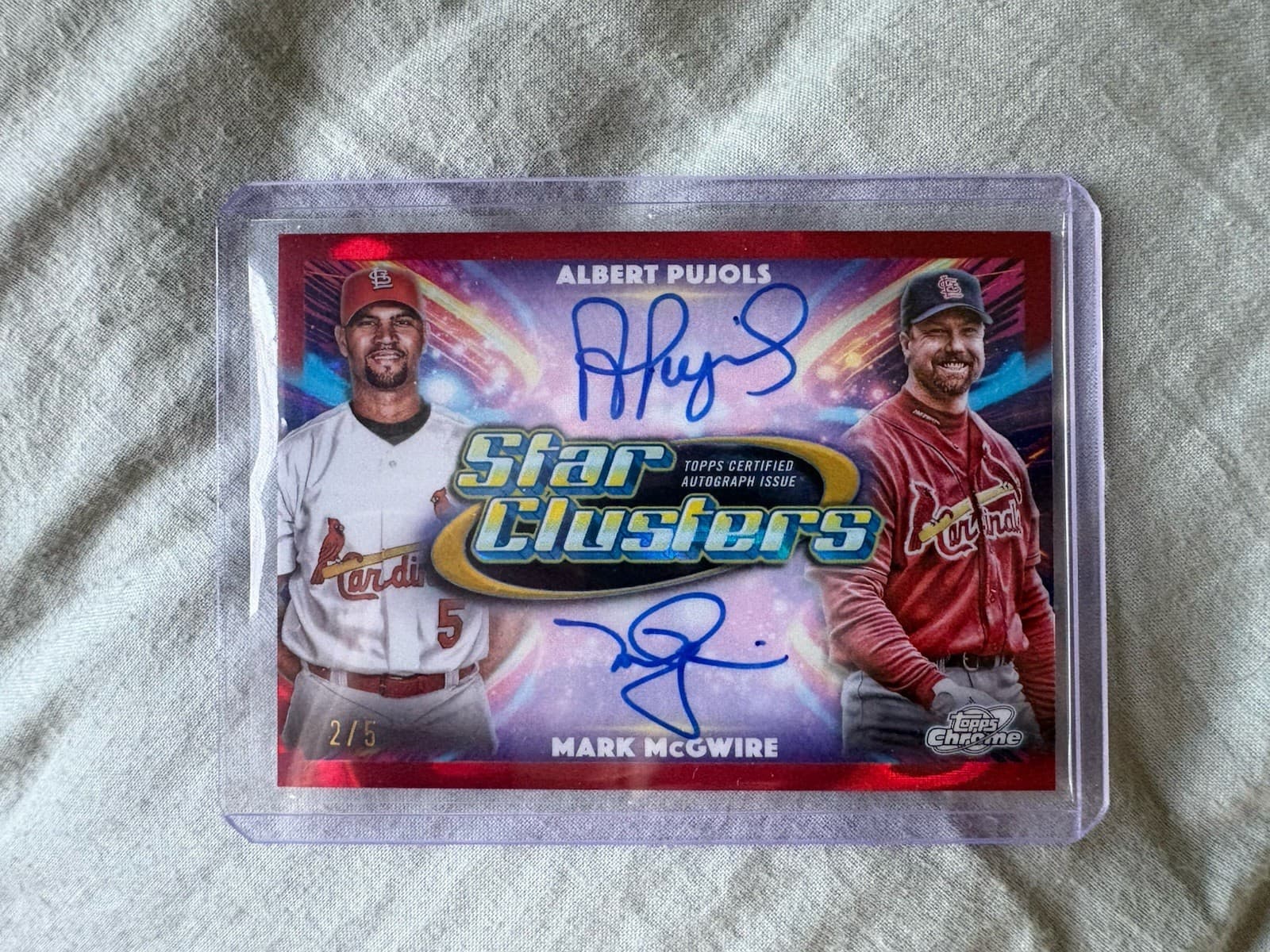 2025 Topps Cosmic Chrome Star Clusters Dual AUTO Pujols McGwire 2/5 #SCDA-PM