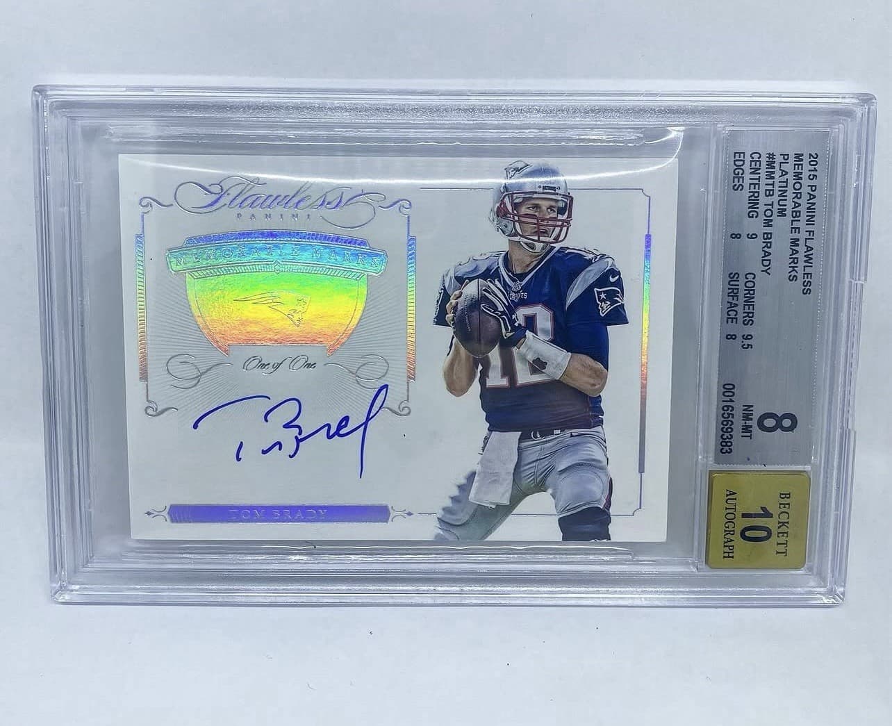Panini 2015 Flawless Memorable Marks Tom Brady Auto Patriots 1/1 BGS 8 BAS