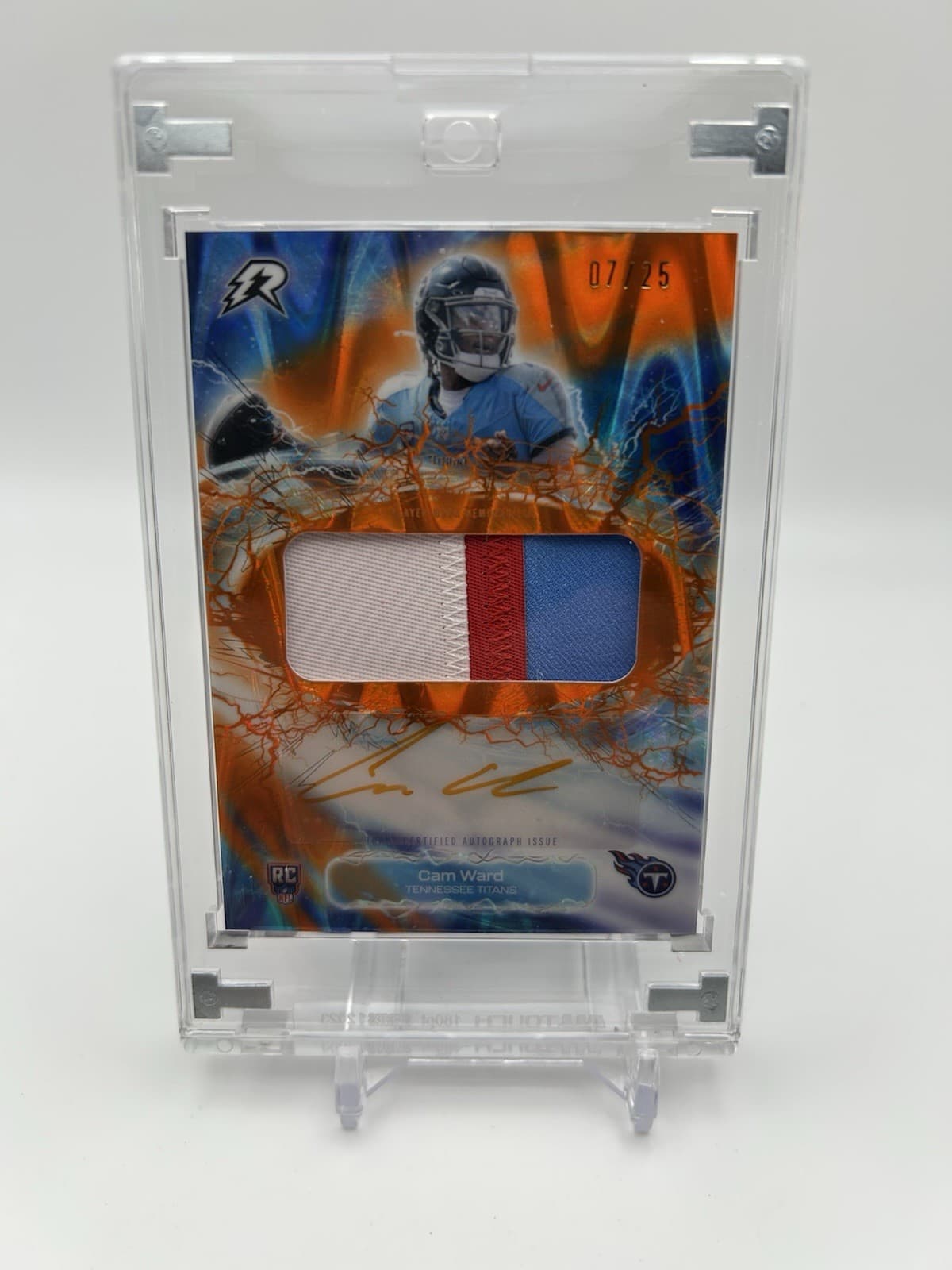 2025 Topps Resurgence Cam Ward RPA Orange /25 Radial Rookie