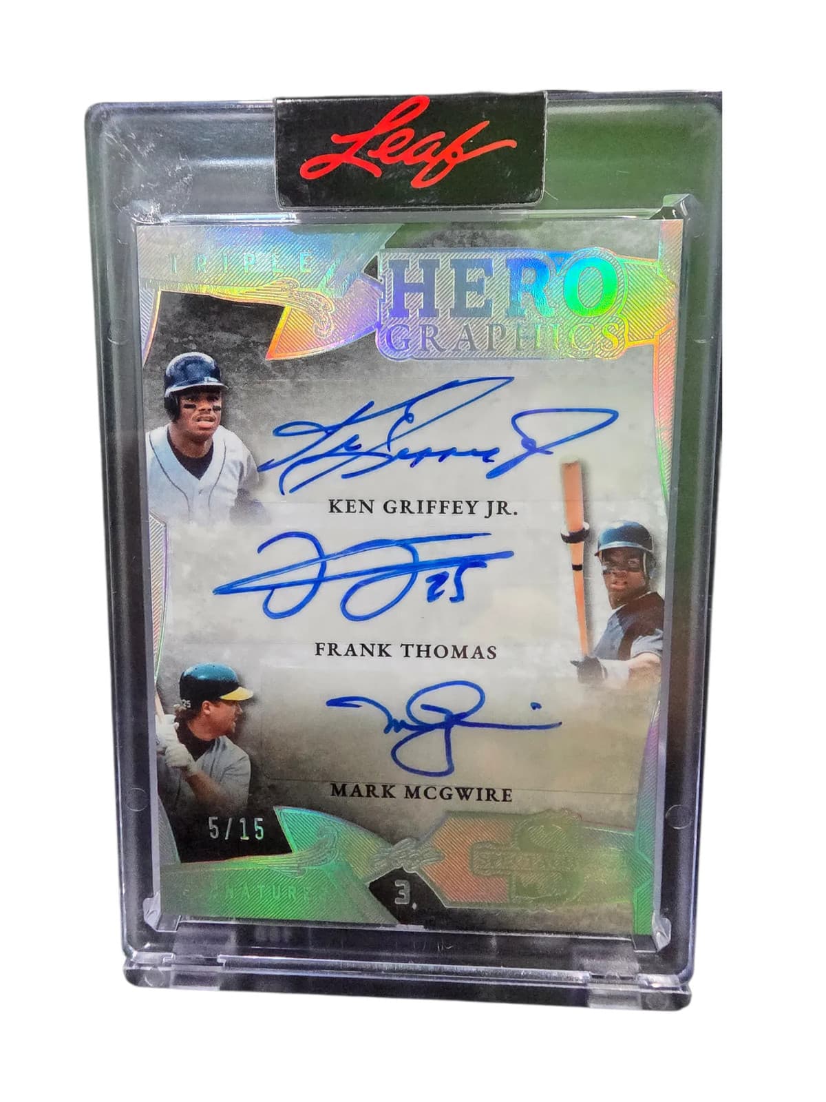 2025 Leaf Triple Hero Ken Griffey Jr. Mark McGwire Frank Thomas #H3-4 5/15