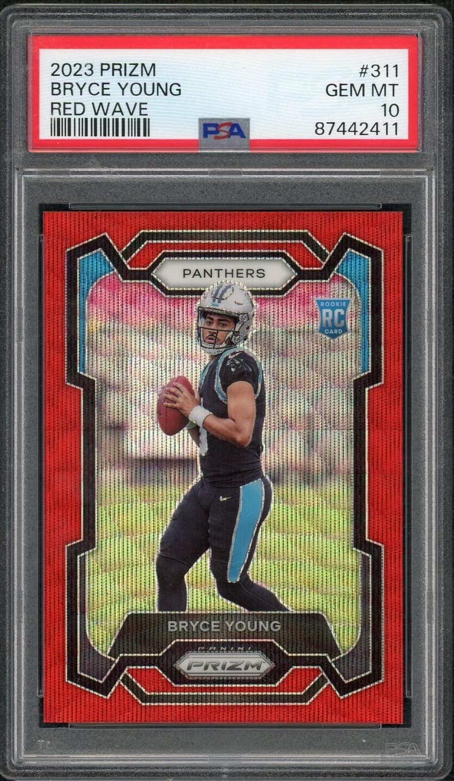 2023 Panini Prizm Bryce Young Red Wave Rookie /149 #311 PSA 10