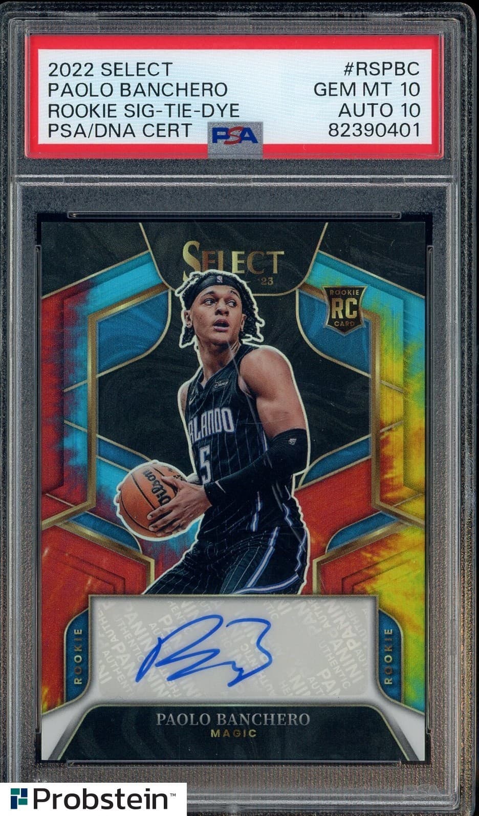 2022 Select Tie-Dye Prizm Paolo Banchero RC 8/25 PSA 10 PSA/DNA 10 AUTO