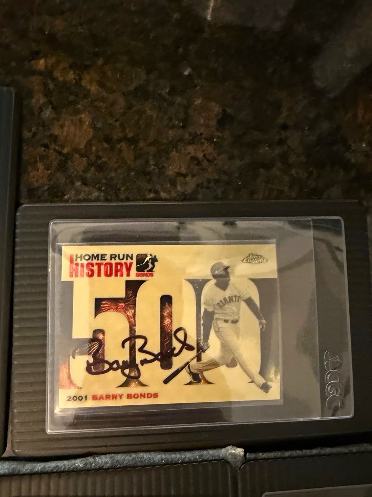 2001 Topps Chrome Barry Bonds Superfractor Home Run History Auto #500 Giants