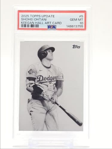 SHOHEI OHTANI 2025 TOPPS UPDATE KEEGAN HALL ART CARD DODGERS PSA 10 Q6960