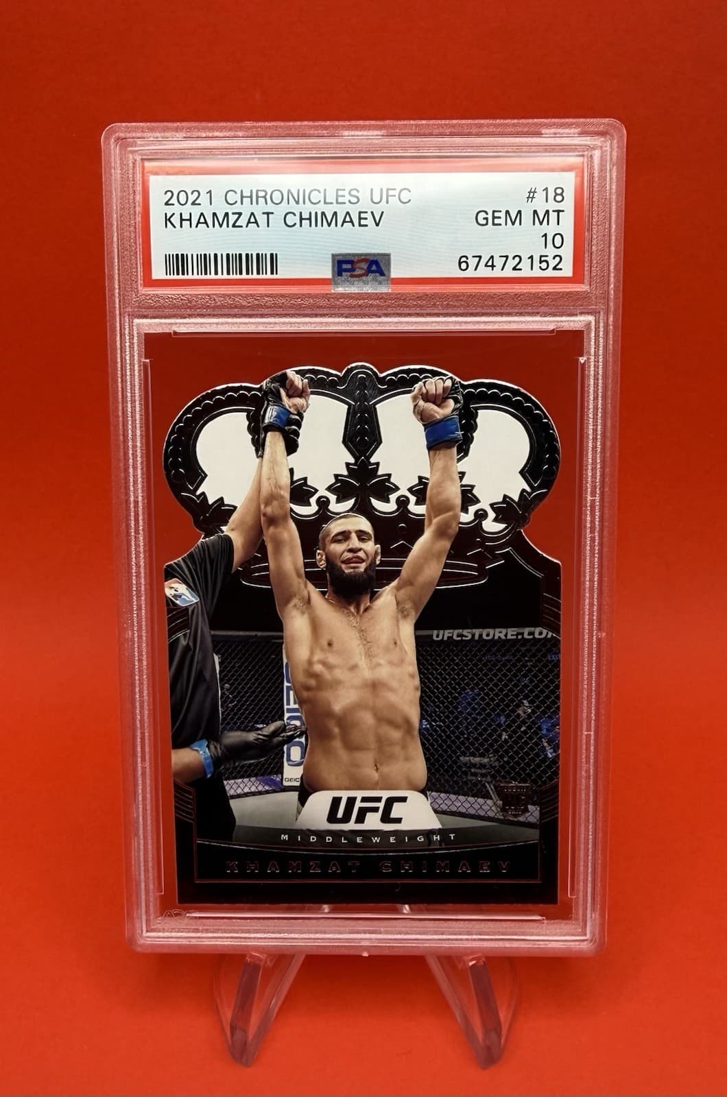 2021 Panini Chronicles UFC Khamzat Chimaev Crown Royale #18 PSA 10 RC