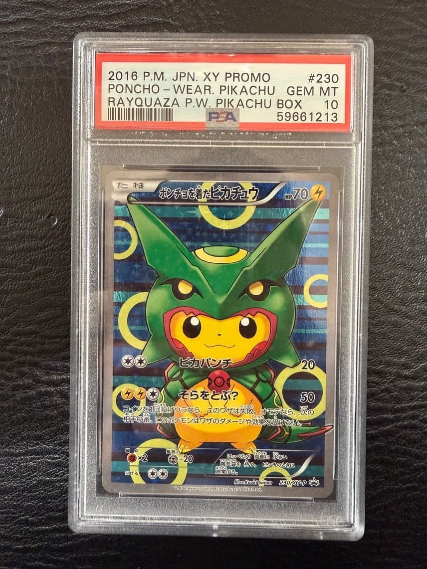 Pokemon Poncho-Wearing Pikachu Rayquaza 230/XY-P JP Promo Holo PSA 10 2016