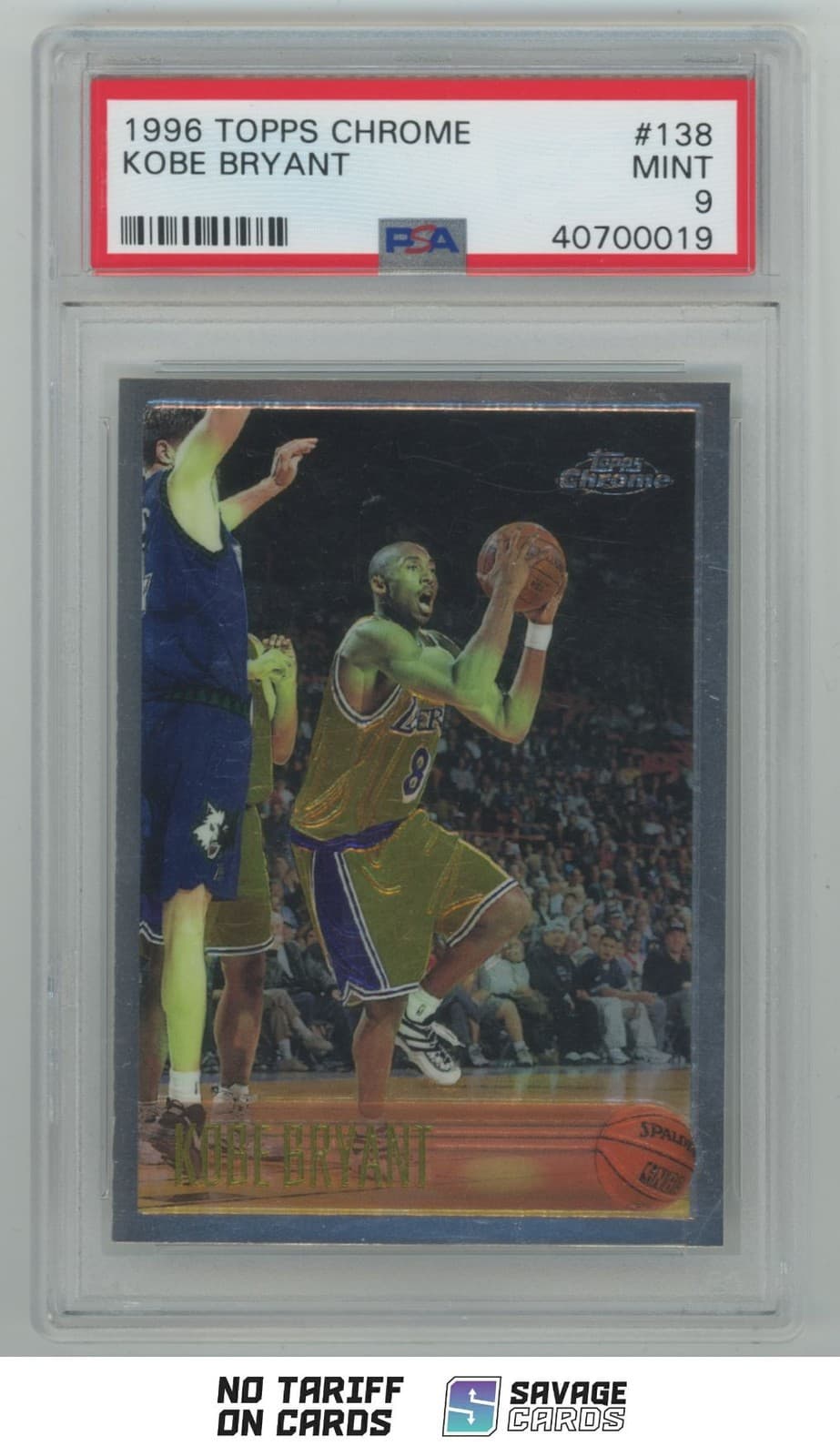 1996-97 Topps Chrome Kobe Bryant PSA 9 #138 Los Angeles Lakers