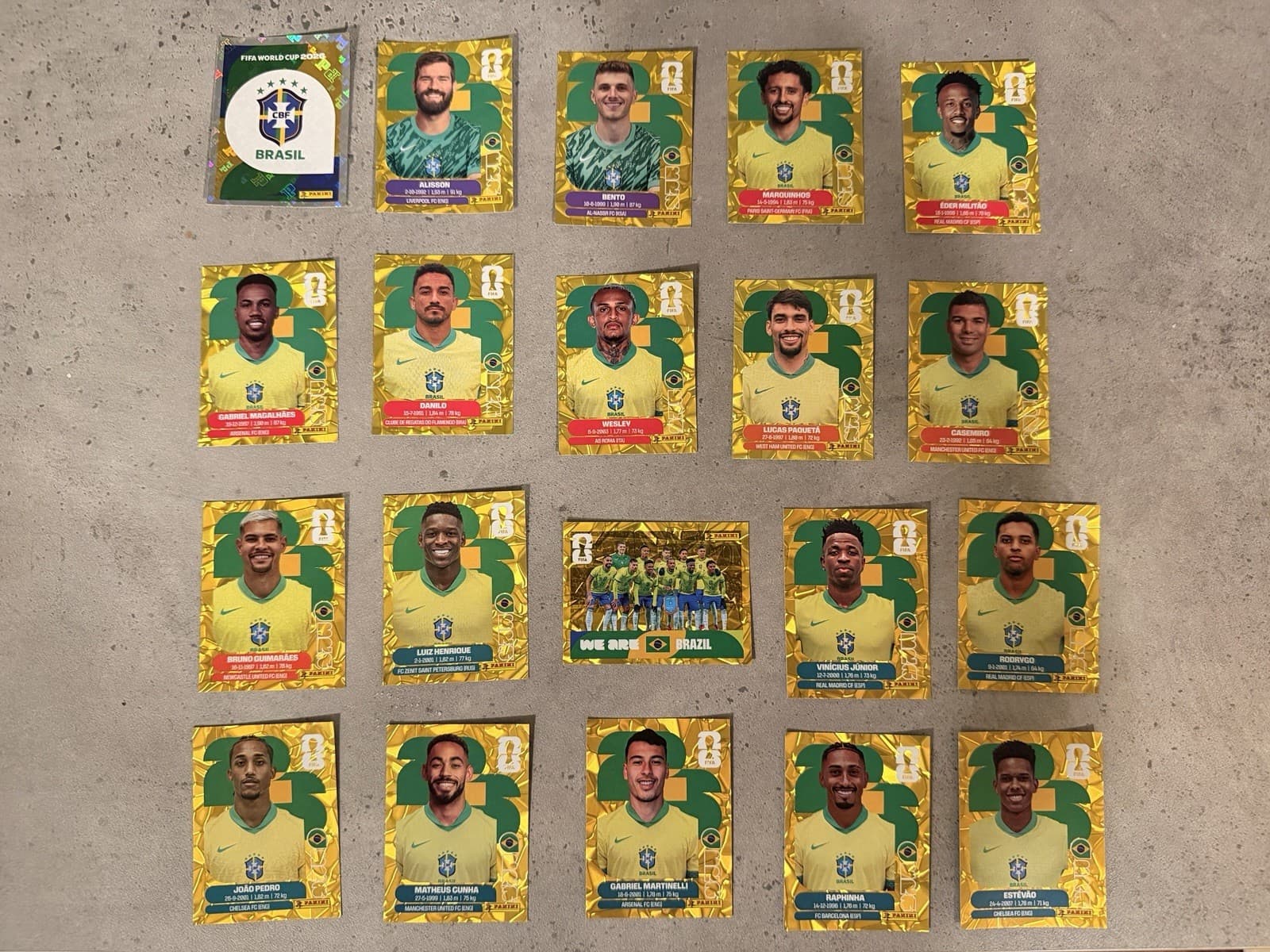 Panini FIFA World Cup 2026 Brazil 20 Stickers - Complete - Vini Jr, Estevão etc