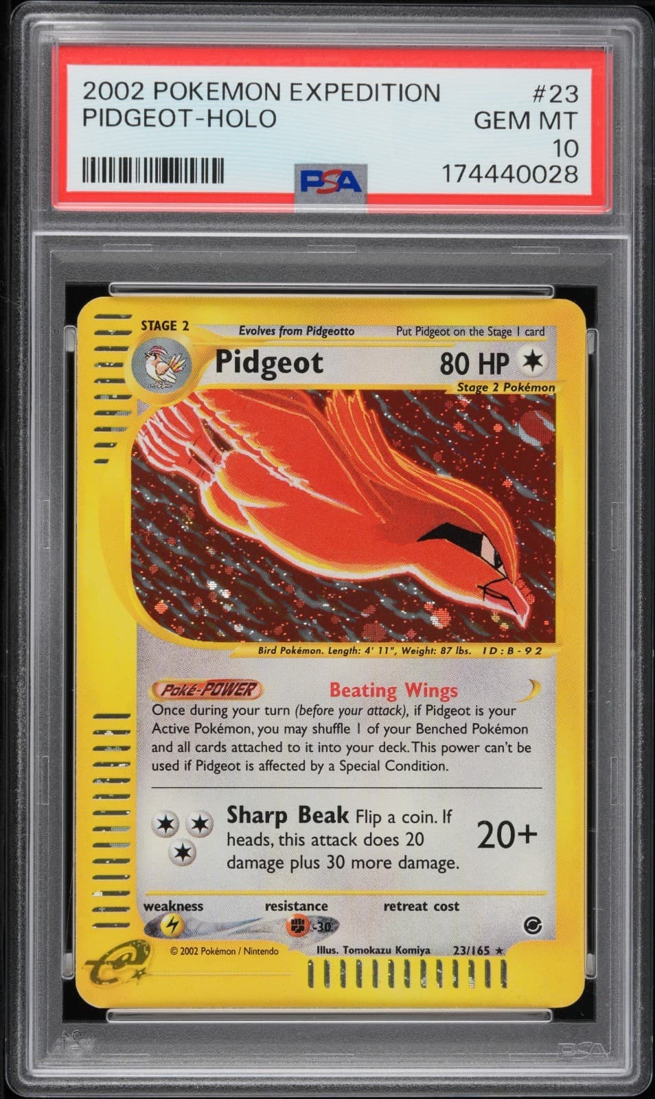 Pokemon Pidgeot-Holo 2002 Expedition #23 Psa 10