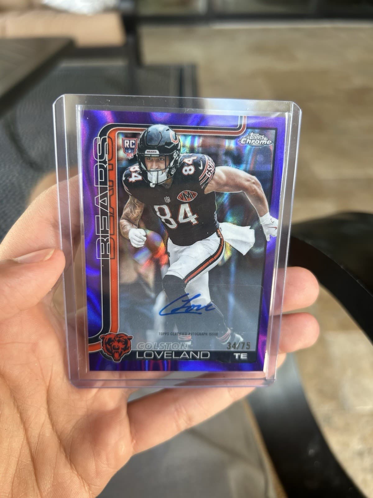 Topps Chrome 2025 Colston Loveland Rookie Autograph Purple /75