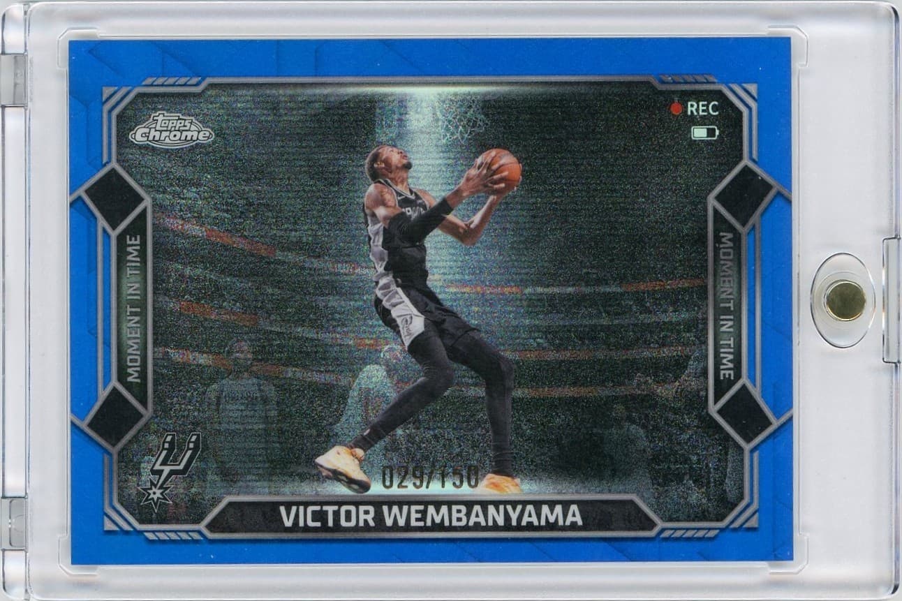 2026 Topps Chrome Update Victor Wembanyama Moment In Time Blue Refractor /150