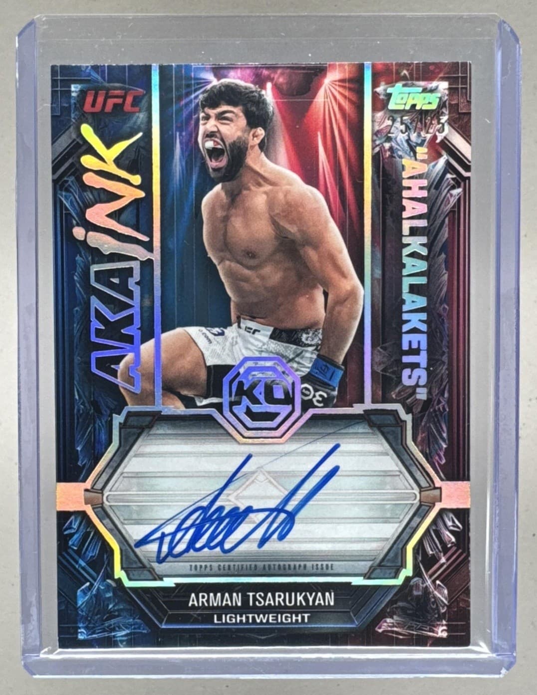Arman Tsarukyan 2026 Topps Knockout UFC #AKA-AT AKA Ink Auto 25/25