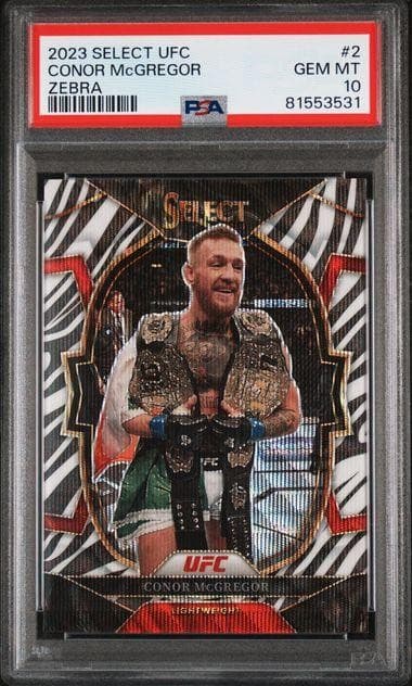 2023 Panini Select UFC Conor McGregor Zebra Concourse #2 PSA 10