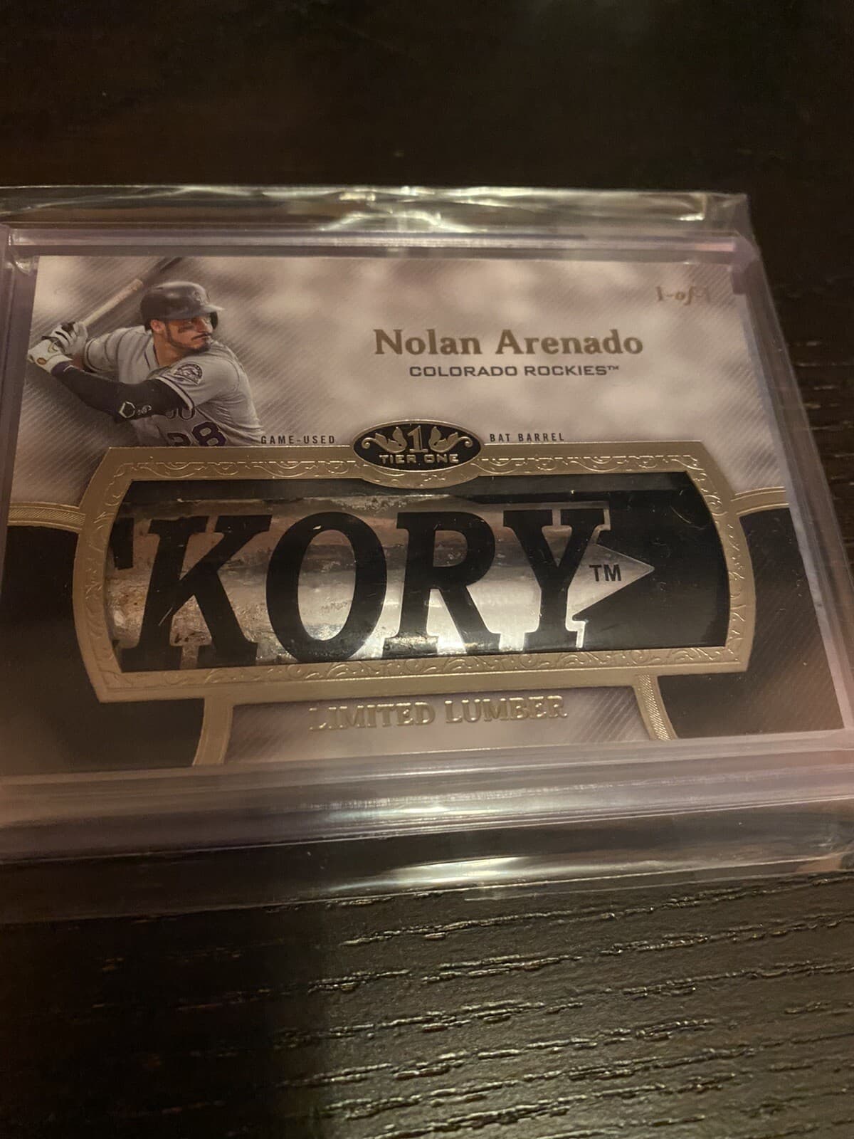 2020 ToppsTier One NOLAN ARENADO Limited Lumber Relic 1/1Colorado Rockies(Bonus)