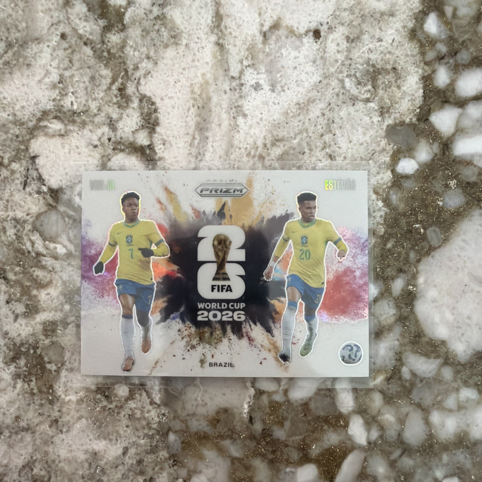 2026 Panini Prizm FIFA World Cup Vini Jr. /Estevao #7 Color Blast Case Hit SSP