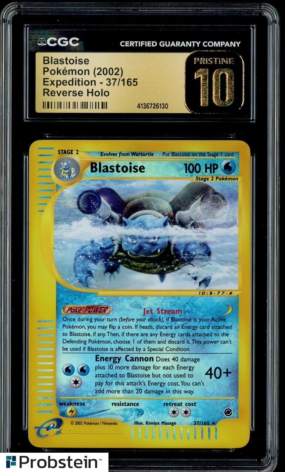 2002 Pokemon Expedition 37/165 Blastoise Reverse Holo Foil CGC 10 PRISTINE POP 2