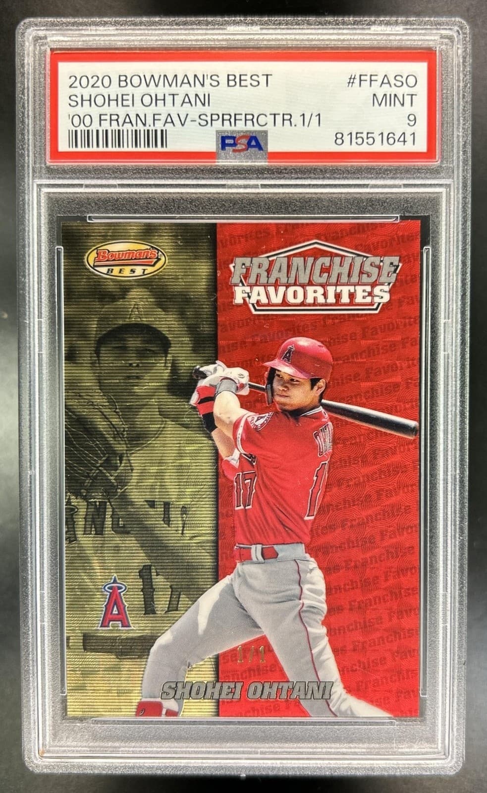 2020 Bowman's Best Shohei Ohtani 2000 Franchise Favorites Superfractor 1/1 PSA 9