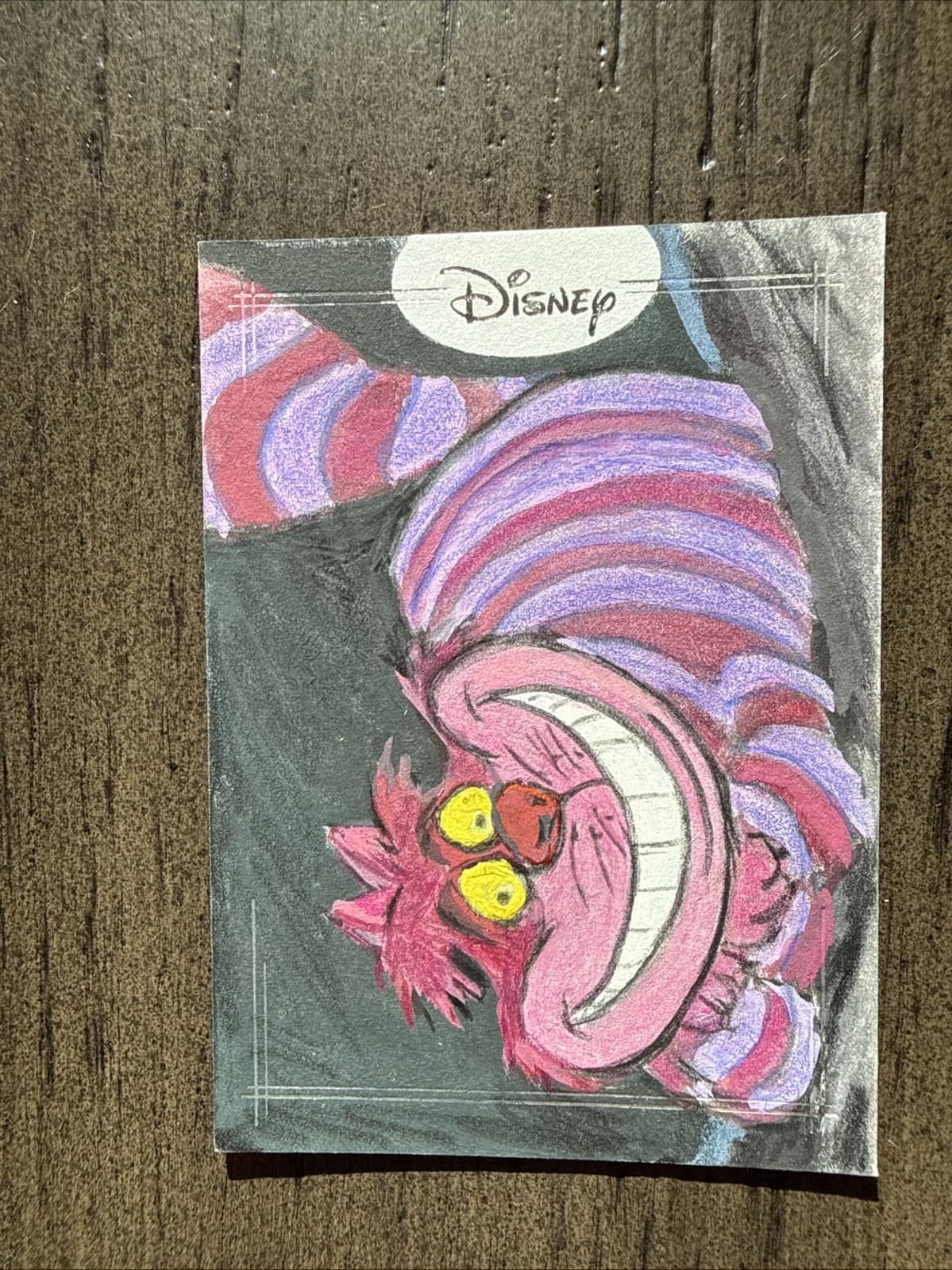2026 Topps Chrome Disney James HARRIS sketch card 1/1 Cheshire Cat Alice In Wond