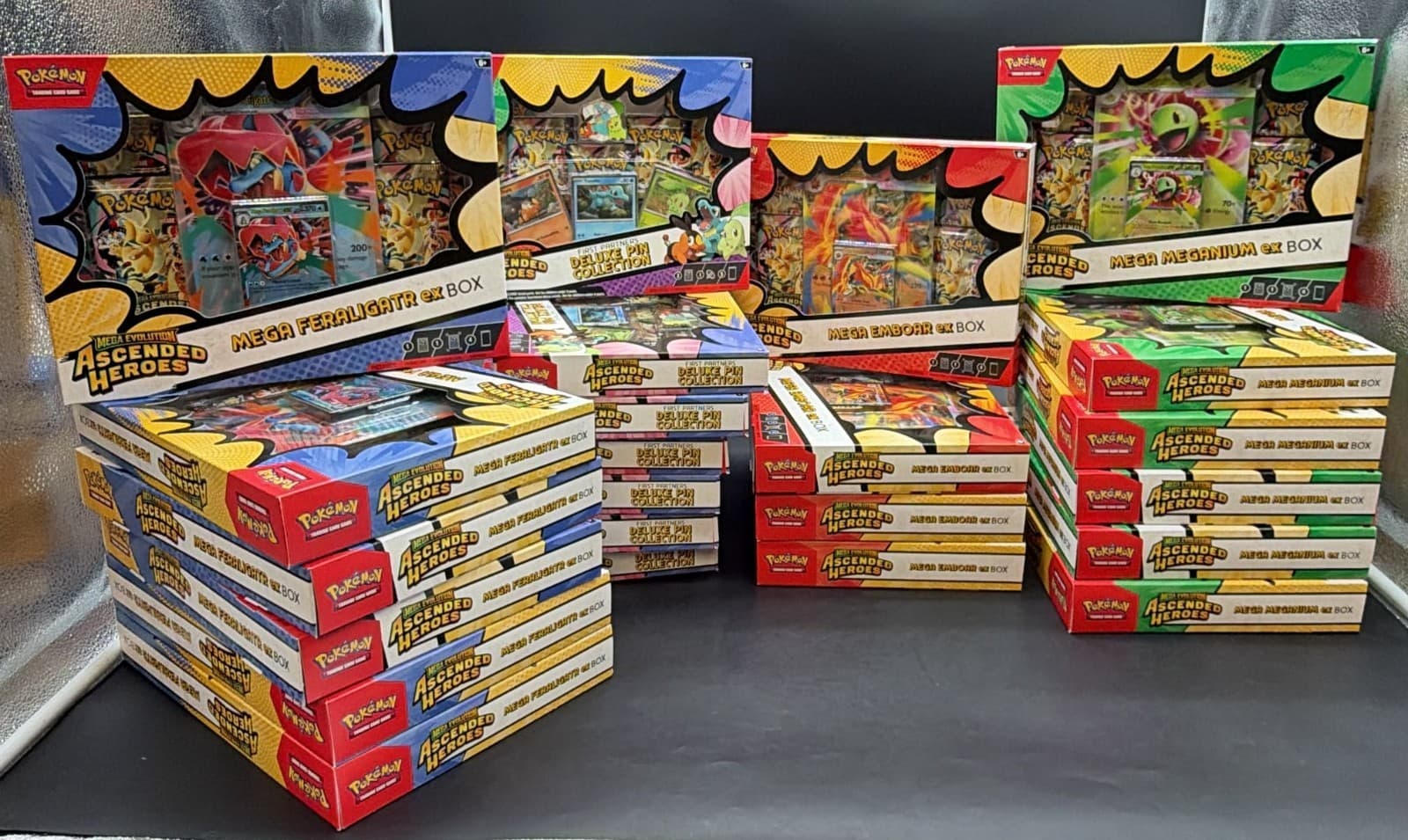 Pokemon TCG Ascended Heroes SEALED LOT (16) ex Boxes (7) Deluxe Pin Collection
