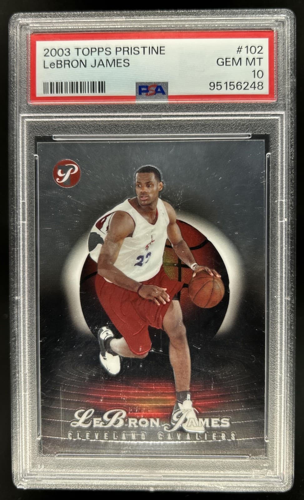 2003-04 Topps Pristine LeBron James Rookie RC #/999 Cavaliers PSA 10 GEM MINT