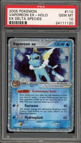 Pokemon Vaporeon ex EX Delta Species Holo Ultra Rare #110 PSA 10 Gem Mint