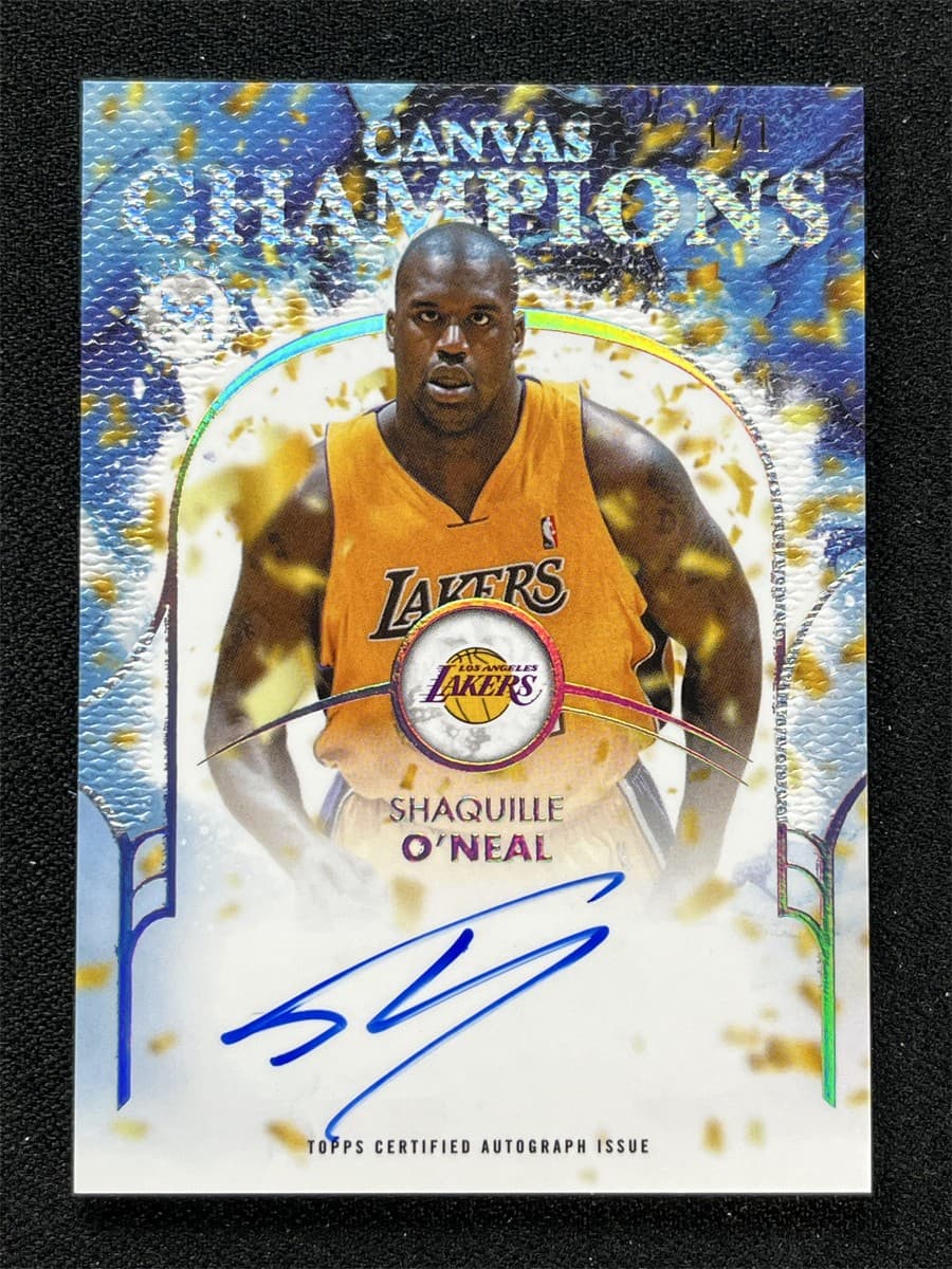 One Of One 1/1 2026 Topps Motif Shaquille O'Neal Canvas Champions Auto Platinum