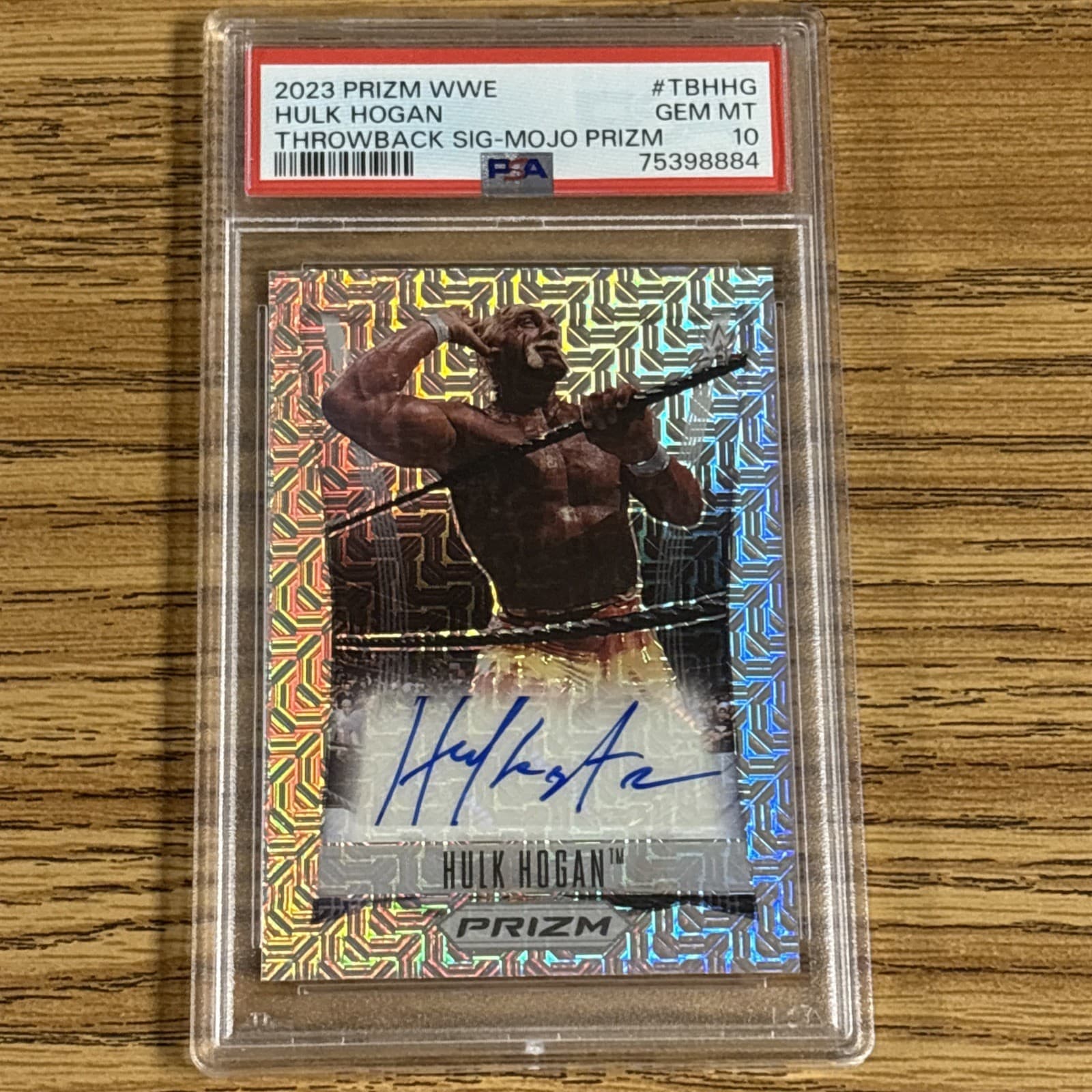 2023 Panini Mojo Prizm WWE Throwback HULK HOGAN AUTO /25 PSA 10