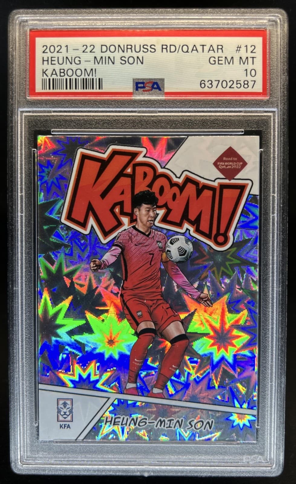 2021-22 Panini Donruss Heung-Min Son Kaboom SSP #12 Korea PSA 10 GEM MINT