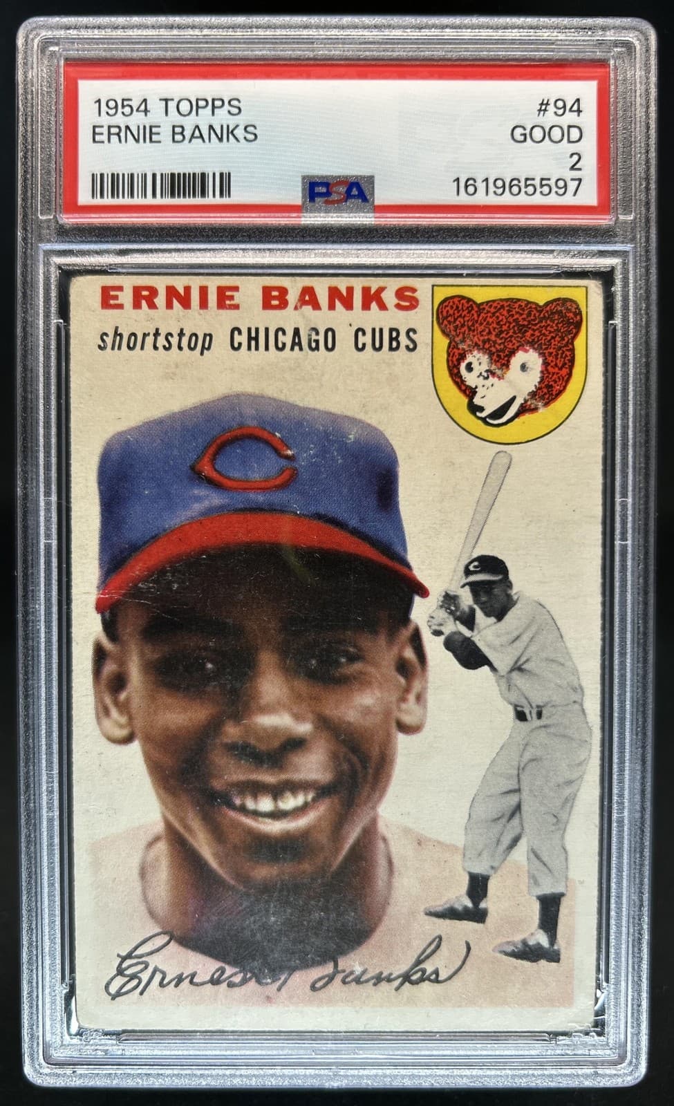 1954 Topps Ernie Banks Rookie RC #94 Cubs PSA 2