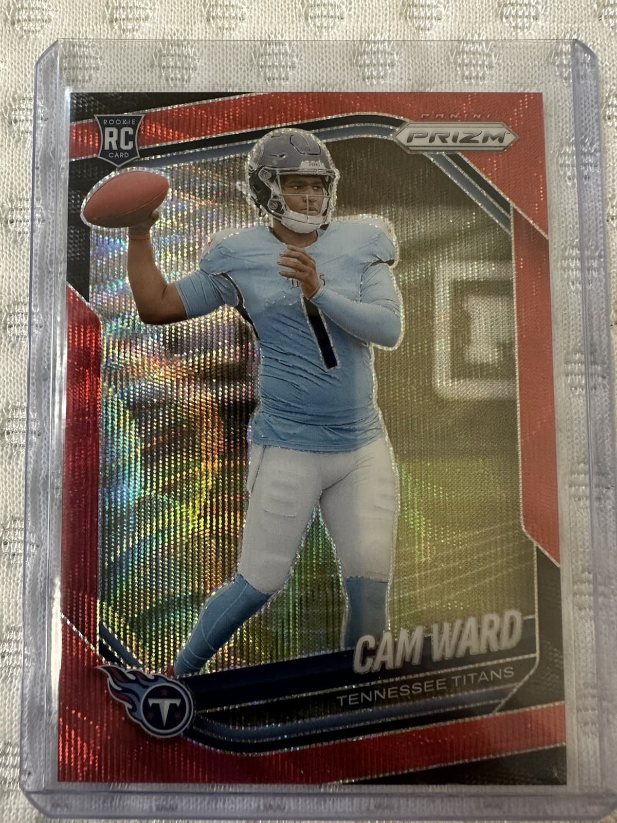 2025 Panini Prizm - Rookies Cam Ward #352 Red Wave Prizm 1/149 (RC), 1st Print