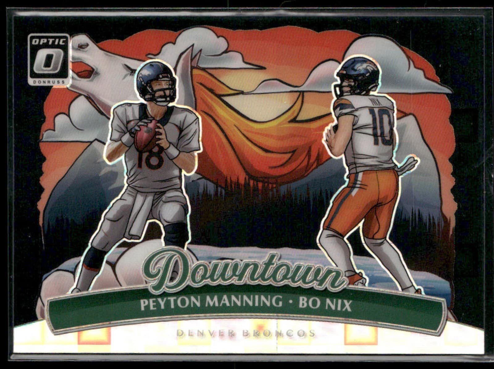 2025 Panini Donruss Optic Bo Nix Peyton Manning Downtown Duos Black Pandora /25
