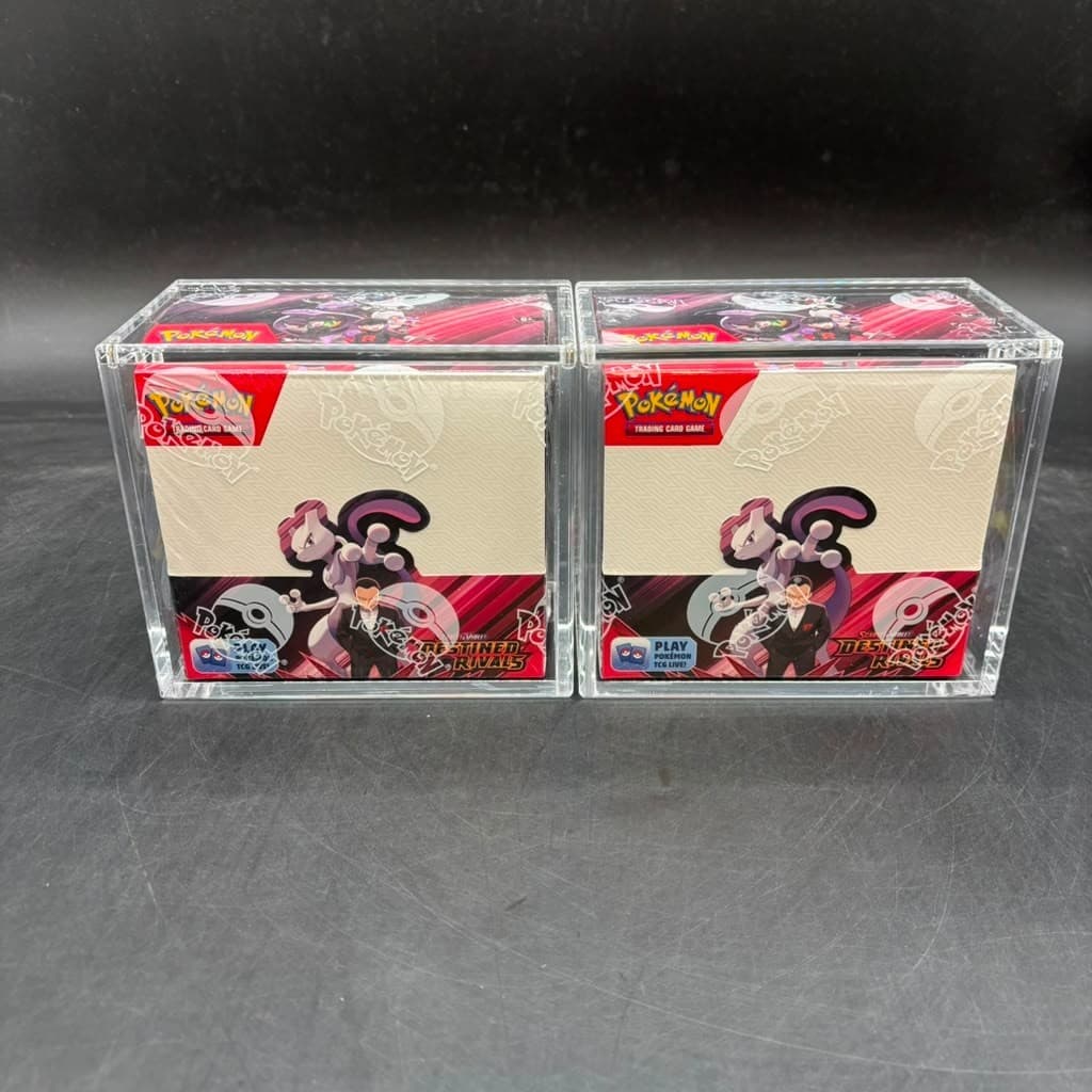Lot (2) Pokemon SV10 Destined Rivals English Booster Boxes Sealed w/Acrylic Case