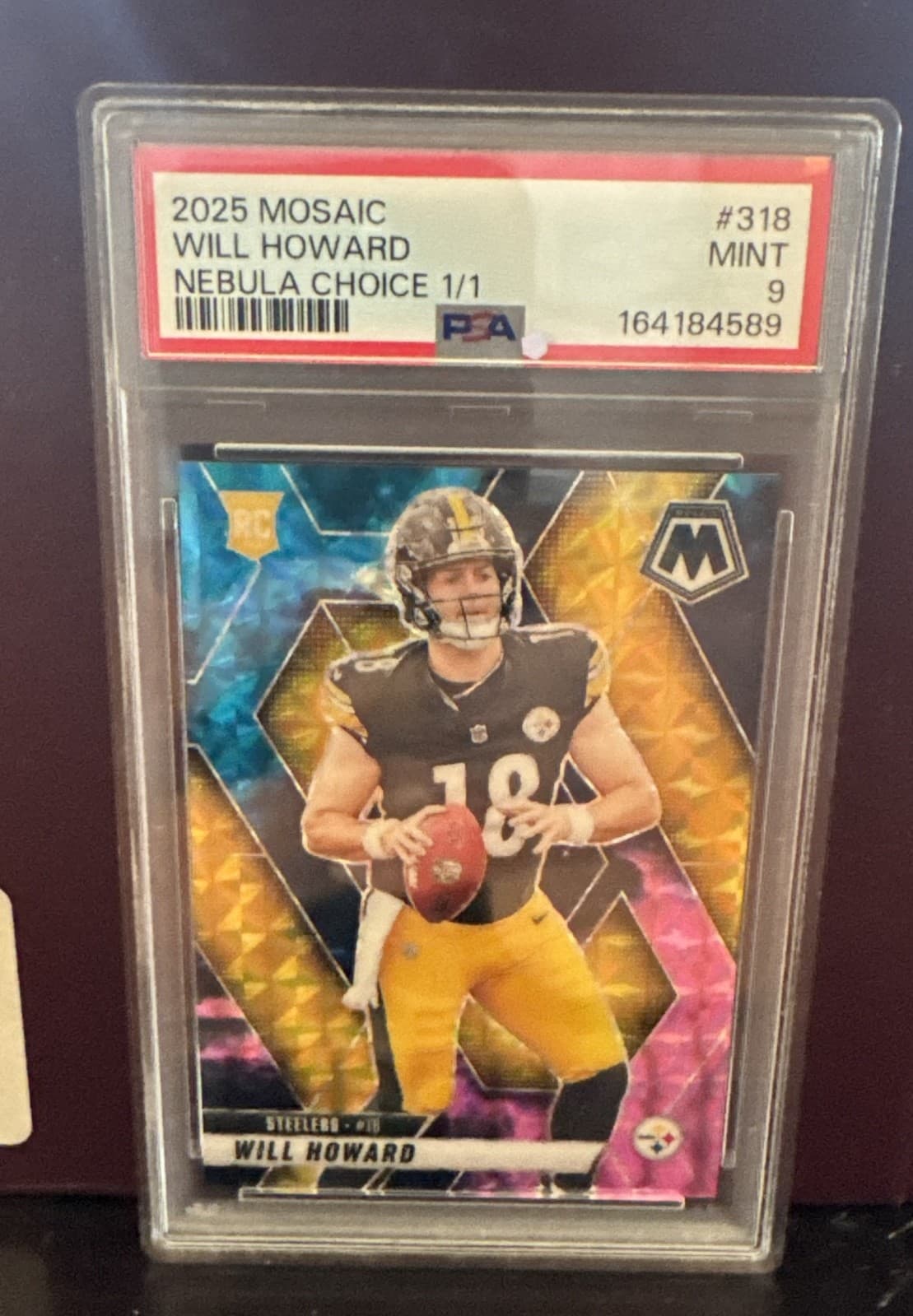 2025 Panini Mosaic Will Howard RC Nebula Choice 1/1🔥🔥 PSA 9!