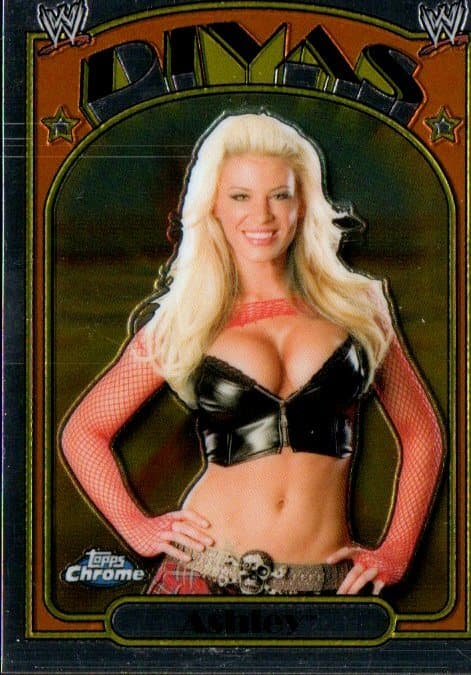 2007 Topps Heritage II Chrome WWE Divas Wrestling Card #61 Ashley 