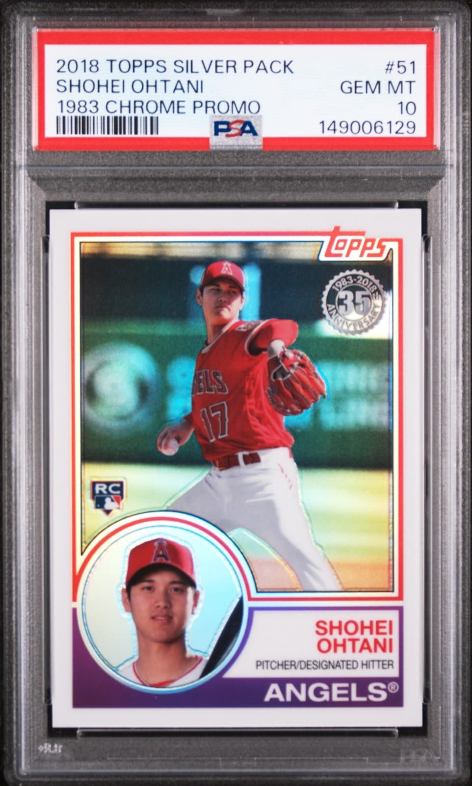 2018 Topps Silver Pack Shohei Ohtani 1983 Chrome Promo Rookie Card PSA 10 GEM MT