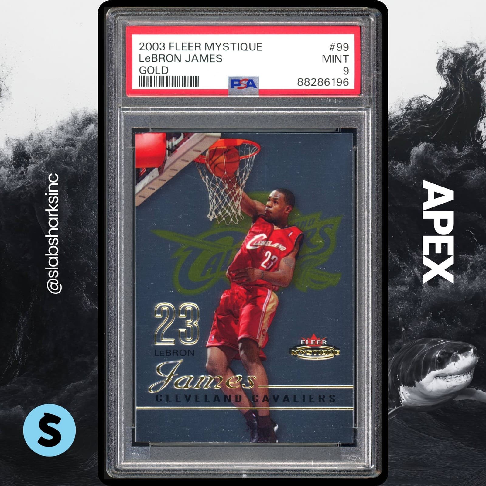 2003 FLEER MYSTIQUE #99 LEBRON JAMES GOLD RC ROOKIE 08/50 PSA 9