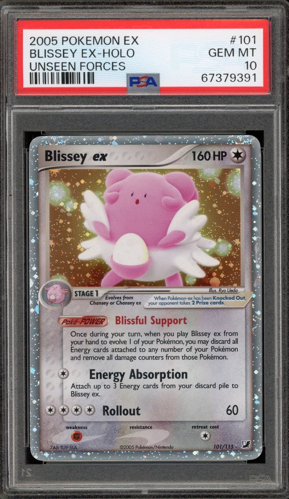 Pokemon Blissey ex EX Unseen Forces Holo Ultra Rare #101 PSA 10 Gem Mint