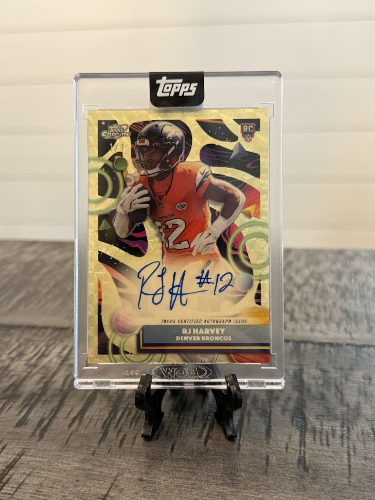 2025 Topps Cosmic Chrome RJ Harvey Superfractor Auto Variation 1/1 Broncos RC