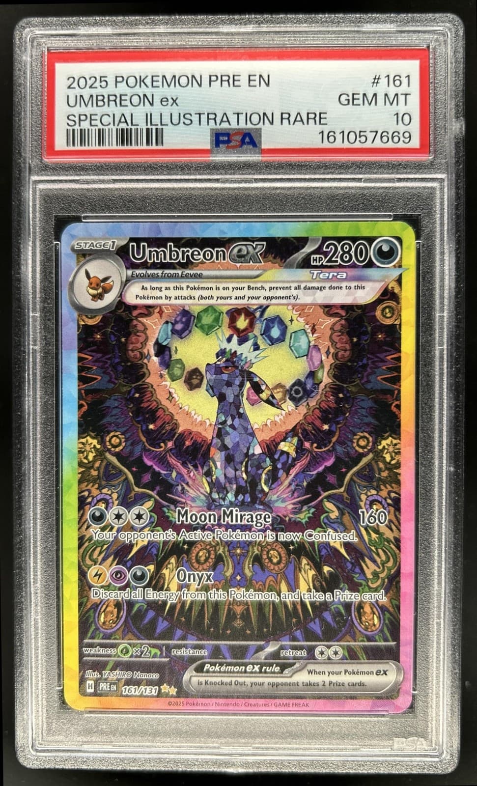 2025 Pokemon Prismatic Umbreon ex Special Illustration Rare #161/131 PSA 10