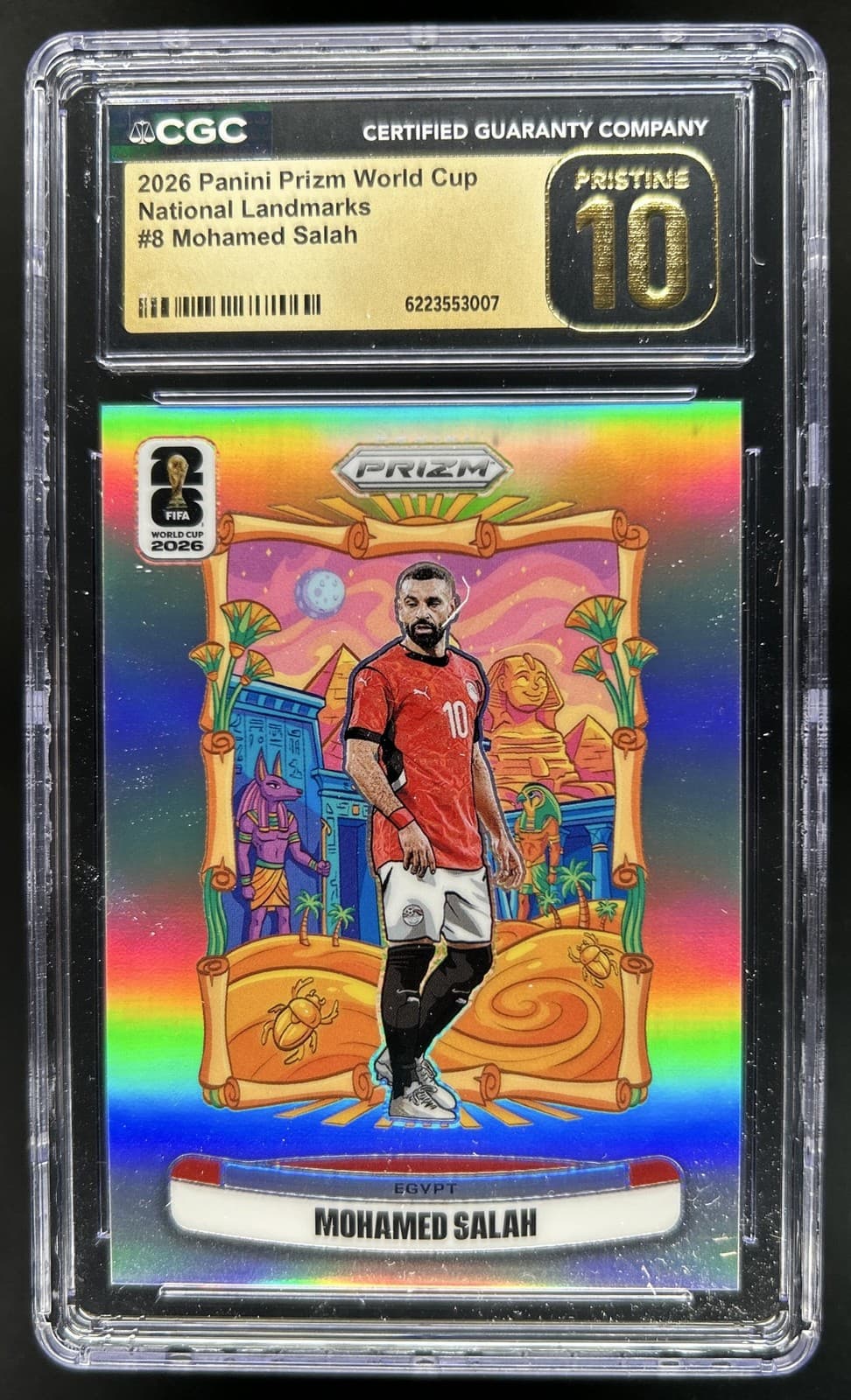 2026 Prizm World Cup Mohamed Salah National Landmarks SSP #8 CGC 10 Pristine